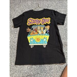 Vintage Scooby Doo Mystery Machine T-Shirt Men's Small Black Graphic Tee